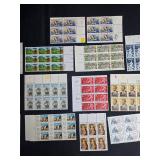 Collection of Unused Vintage US Postage Stamp Sheets and Blocks