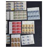 Collection of Unused Vintage US Postage Stamp Sheets and Blocks