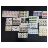Collection of Unused Vintage US Postage Stamp Sheets and Blocks