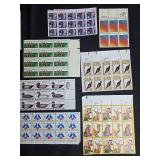Collection of Unused Vintage US Postage Stamp Sheets and Blocks