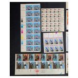 Collection of Unused US Postage Stamp Sheets with Stamp Collecting Guide