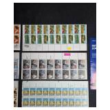 Collection of Unused US Postage Stamp Sheets with Stamp Collecting Guide