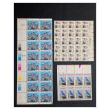 Collection of Unused US Postage Stamp Sheets with Stamp Collecting Guide