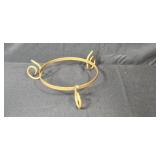 Glass Serving Bowl with Gold Metal Stand