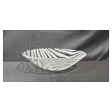 Glass Serving Bowl with Gold Metal Stand