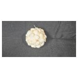 Decorative Set with Seashell Ball Ornament, Metal Stand, and Gift Box
