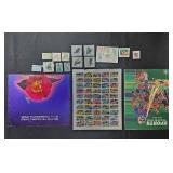 Collection of US and International Postage Stamps with Albums and Sheets