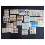 Large Collection of Vintage US Postage Stamp Sheets and Blocks