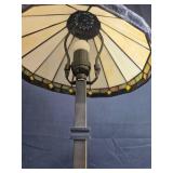 Tiffany-Style Stained Glass Table Lamp with Metal Base