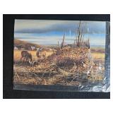 Terry Redlin Sharing the Bounty Porcelain Deer Sculpture Limited Edition with Box - antler repaired