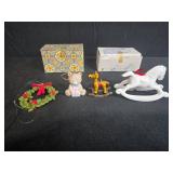 Collection of 4 Vintage Christmas Ornaments with Boxes