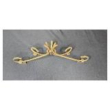 Decorative Rustic Metal Wall Hooks with Animal Motifs and Glass Shelf