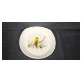 Home Decor Assortment with Bird Plates, Dale Tiffany Favrile Glass, and Ceramic Mug