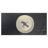 Home Decor Assortment with Bird Plates, Dale Tiffany Favrile Glass, and Ceramic Mug