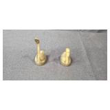 Brass Swan Figurine Pair and Candle Snuffer Set