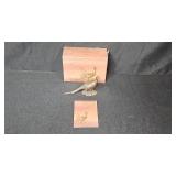 Avon American Wildlife Bronze Collection Figurines with Boxes - Great Horned Owl and Ring-Necked Pheasant