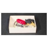 Lot of Vintage and Costume Jewelry Items Including Bracelets, Brooch, and Bangle