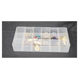 Vintage and Modern Jewelry Lot with Earrings, Bracelet, Pins and Case