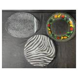 Set of Decorative Glass Plates with Assorted Designs