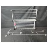 Set of Metal Wall Racks Including Multi-Tier Shelf and Scroll Hook Rack