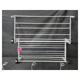 Set of Metal Wall Racks Including Multi-Tier Shelf and Scroll Hook Rack
