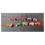 Set of Miniature Tractor Ornaments with Red Ribbons
