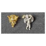 Collection of Vintage and Patriotic Brooches and Pins Holiday, Floral, and Angel Themes