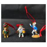 Collection of Miniature Holiday Ornaments with Red Ribbons
