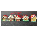 Set of Hallmark Miniature Christmas Village Ornaments 1989-1996