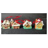 Set of Hallmark Miniature Christmas Village Ornaments 1989-1996