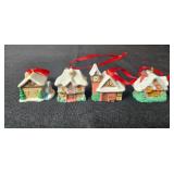 Set of Hallmark Miniature Christmas Village Ornaments 1989-1996