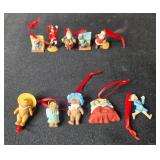 Set of Hallmark Miniature Christmas Ornaments Teddy Bears and Santa