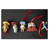 Set of Hallmark Miniature Christmas Ornaments Teddy Bears and Santa