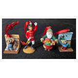 Set of Hallmark Miniature Christmas Ornaments Teddy Bears and Santa