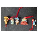 Set of Hallmark Miniature Christmas Ornaments Teddy Bears and Santa