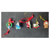 Set of Miniature Christmas Ornaments Assorted Santa and Holiday Figures