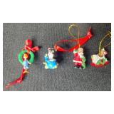 Set of Miniature Christmas Ornaments Assorted Santa and Holiday Figures