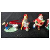 Set of Miniature Christmas Ornaments Assorted Santa and Holiday Figures