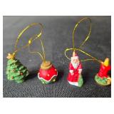 Collection of Miniature Christmas Ornaments with Mice, Santa, and Holiday Designs