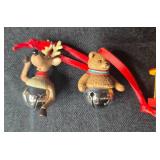 Set of Miniature Christmas Ornaments with Mice, Animals, and Holiday Scenes