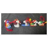 Set of Christmas Mini Ornaments Including Snoopy and Santa Claus Couples