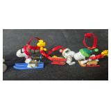 Set of Christmas Mini Ornaments Including Snoopy and Santa Claus Couples