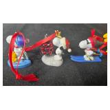 Set of Christmas Mini Ornaments Including Snoopy and Santa Claus Couples
