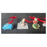 Set of Vintage Miniature Christmas Ornaments with Ribbons
