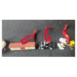 Set of Vintage Miniature Christmas Ornaments with Ribbons