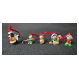 Set of Miniature Holiday and Themed Ornaments with Animals and Alice in Wonderland Figures