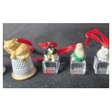 Set of Miniature Holiday and Themed Ornaments with Animals and Alice in Wonderland Figures
