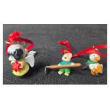 Set of Miniature Holiday and Themed Ornaments with Animals and Alice in Wonderland Figures