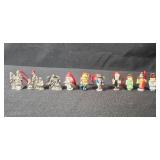Collection of Vintage Christmas Ornaments Including Pewter Figures and Miniatures