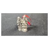Collection of Vintage Christmas Ornaments Including Pewter Figures and Miniatures